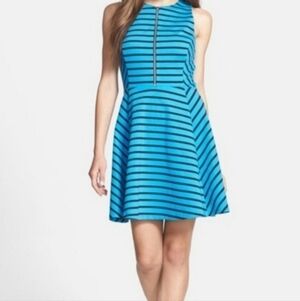 Michael Kors Blue Striped Skater Dress